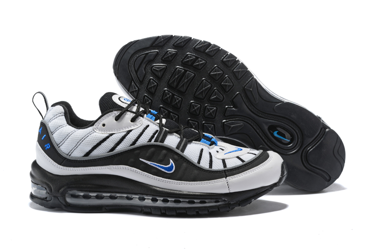 Supreme x NikeLab Air Max 98 White Black Blue Shoes - Click Image to Close